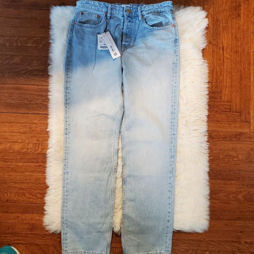Zara Light Blue Straight Leg Jeans